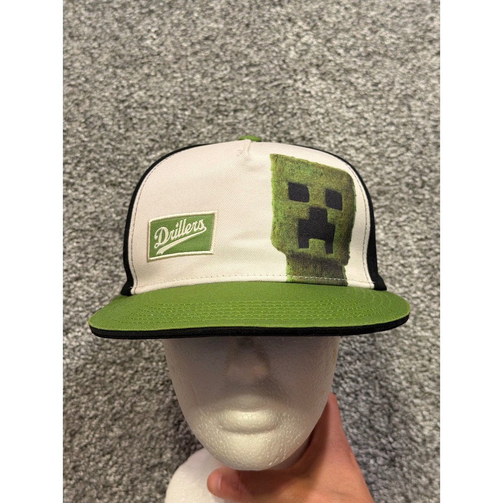 Minecraft Hat Mens OS Green A Minecraft Movie Drillers Creeper Snapback Cap